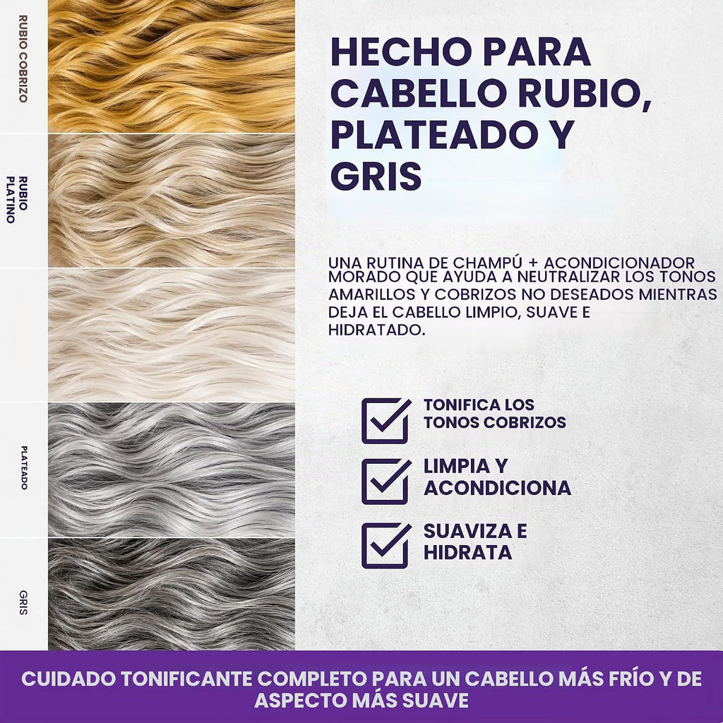 Juego de champú y acondicionador de árbol de té morado para cabello...