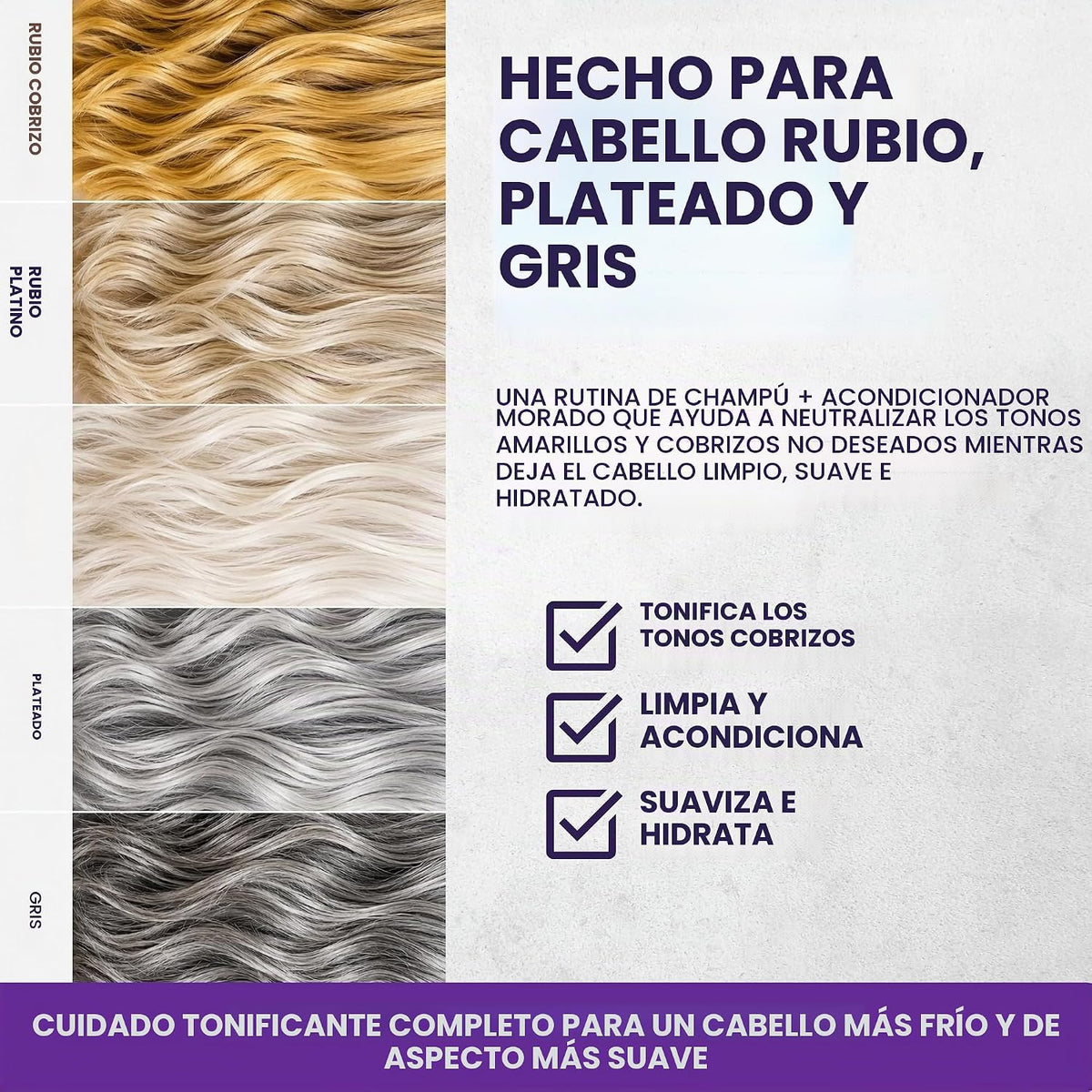 Juego de champú y acondicionador de árbol de té morado para cabello...