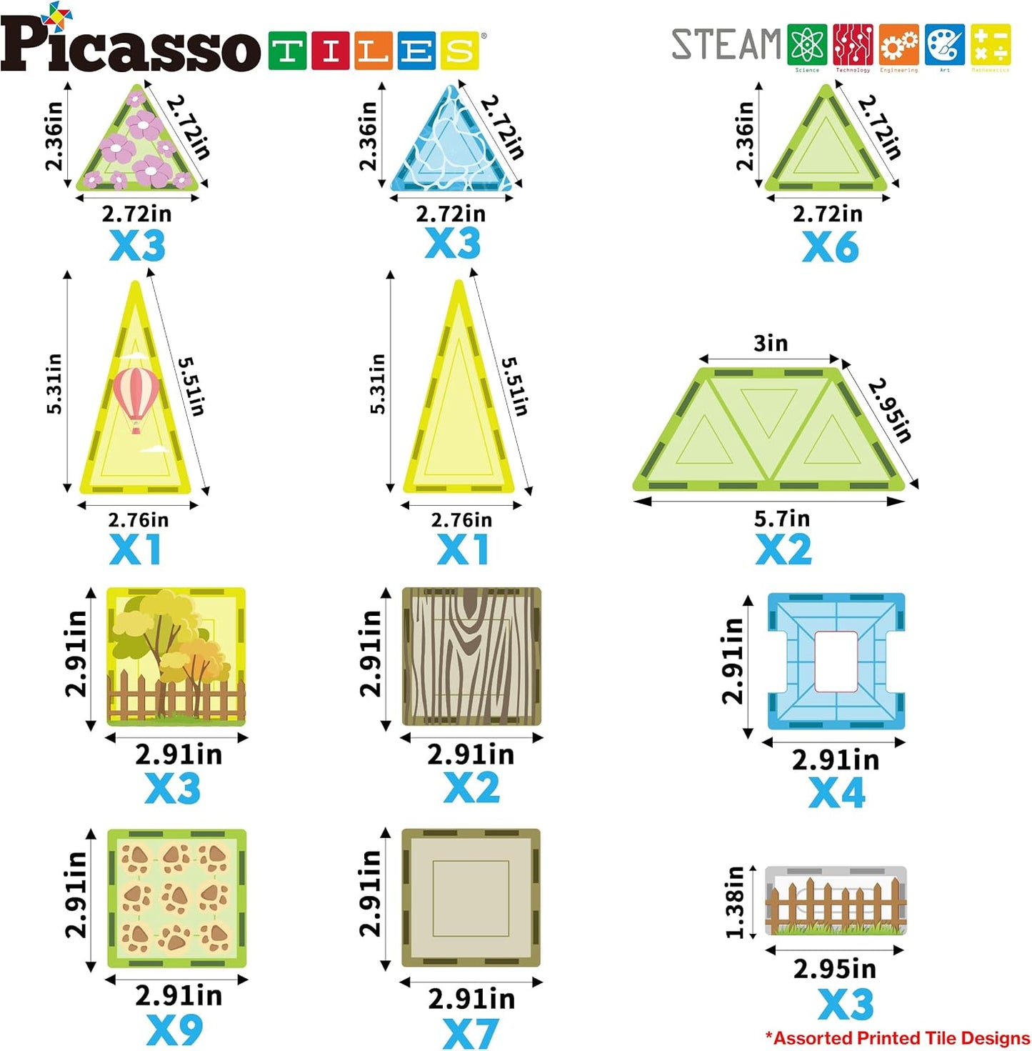 PicassoTiles Juego de Construcción de Azulejos Magnéticos de Animal...