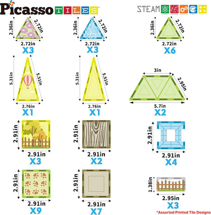 PicassoTiles Juego de Construcción de Azulejos Magnéticos de Animal...