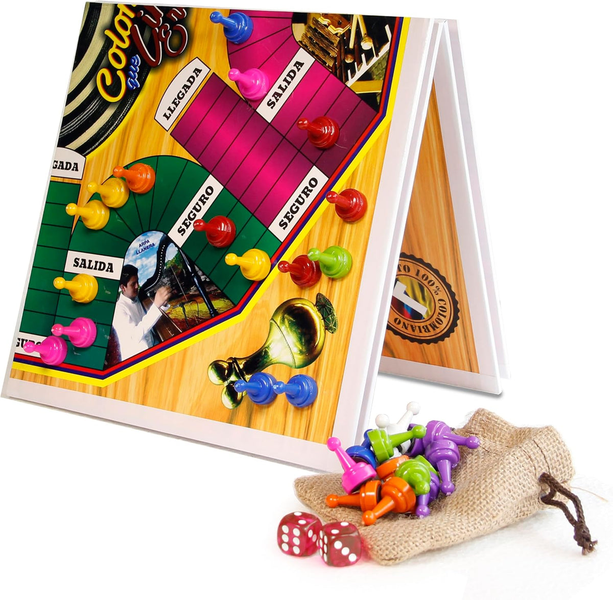 PARQUES Colombiano MAGNÉTICO Madera 8\/6 JUGADORES 50x50 CM Doble c...