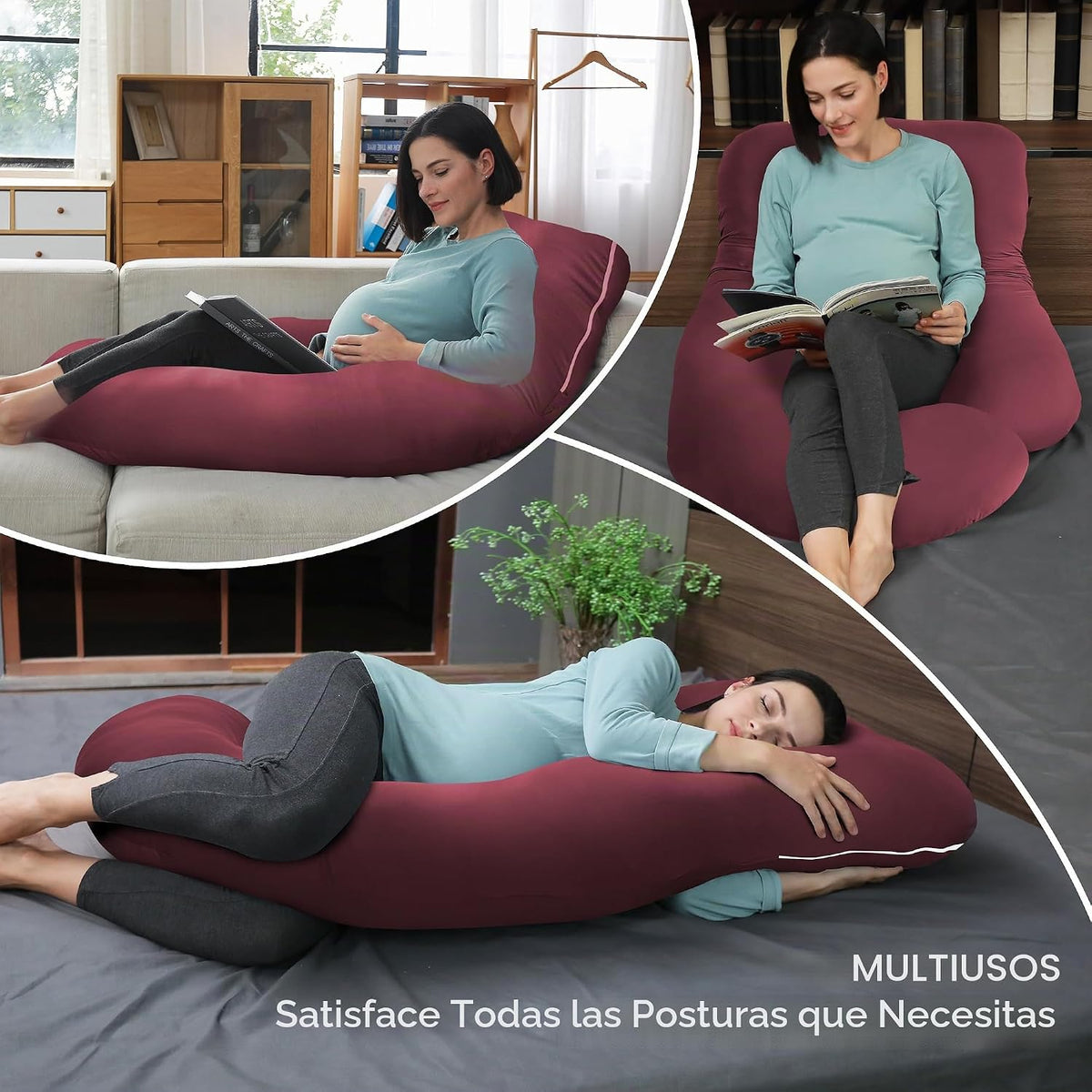 MOON PARK Almohadas de embarazo para dormir, almohada de maternidad...