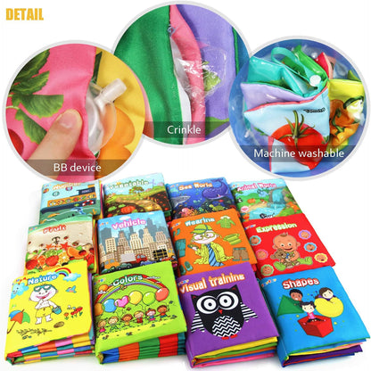 My First Soft Book, teytoy - Tela no tóxica para bebé, libros suaves arrugados para bebés, niños y niñas, juguetes educativos tempranos (paquete de 12)