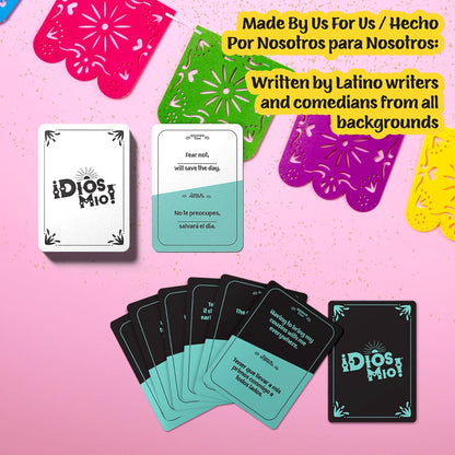 Dios Mio! Juego de fiesta latina - 275 cartas en inglés y español para latinos, mayores de 17 años y 2+ jugadores | 275 cartas en inglés para latinos, mayores de 17 años y 2+ jugadores