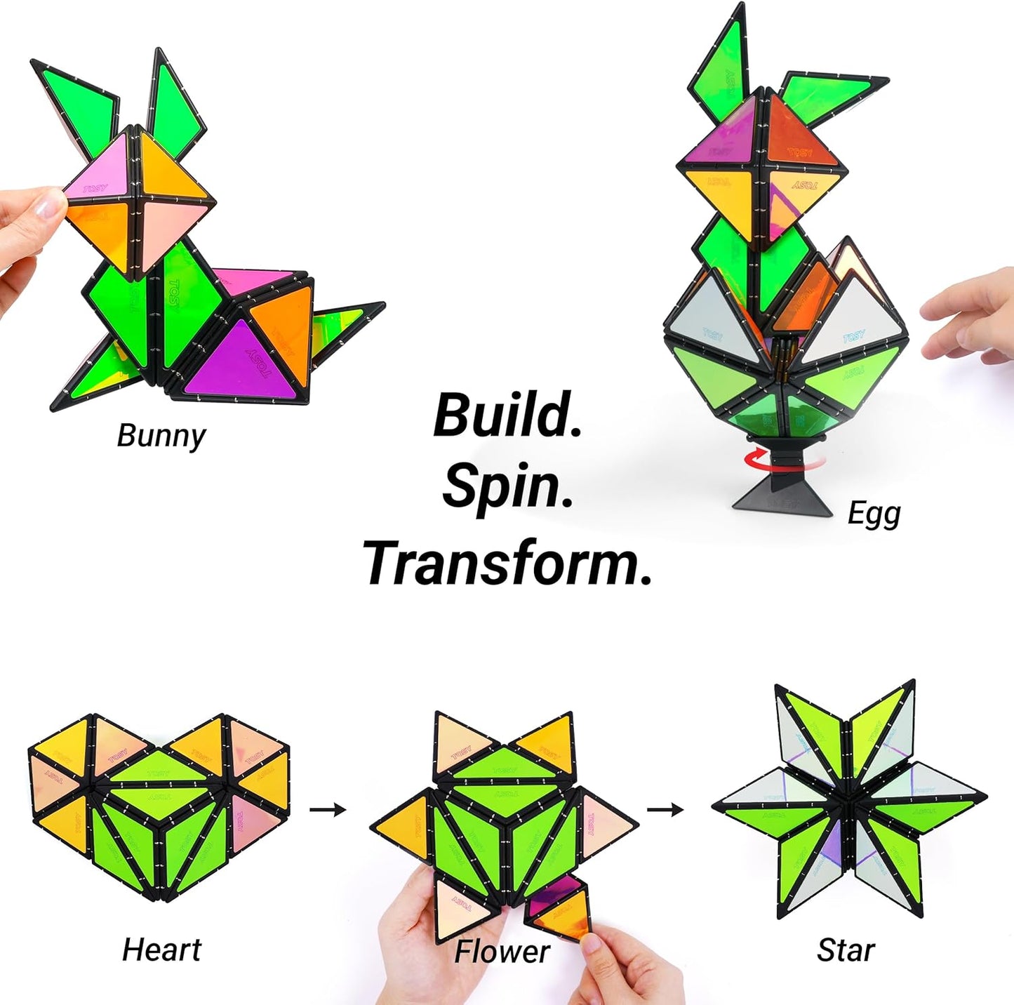 TOSY Pirámide Magnética que Brilla en la Oscuridad - 1 Cubo se Tran...
