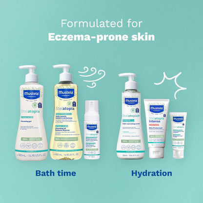 Mustela Stelatopia+ - Crema Reparadora de Lípidos - Hidratante para Piel con Tendencia al Eczema - Con Aceite Natural de Girasol y Prebiótico - Para Bebés, Niños y Adultos - Sin Fragancia - 5.07 onzas