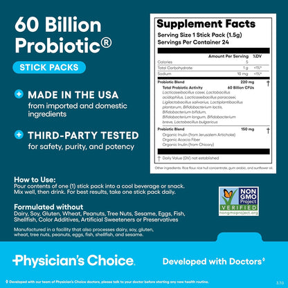 Physician's Choice Paquetes de probióticos en barra de 60 mil m...