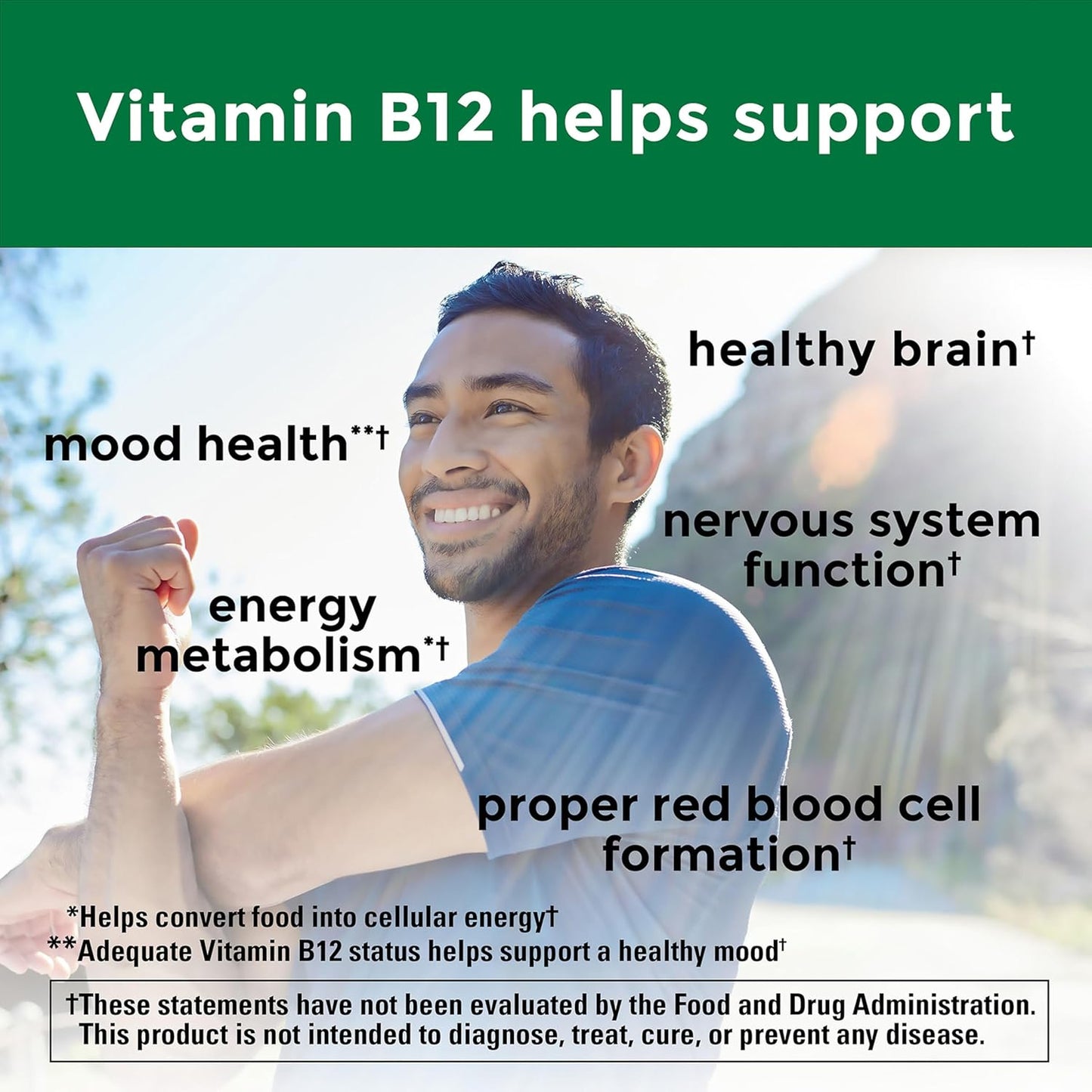 Nature Made Vitamina B12 1000 mcg, tabletas sublinguales de vitamin...