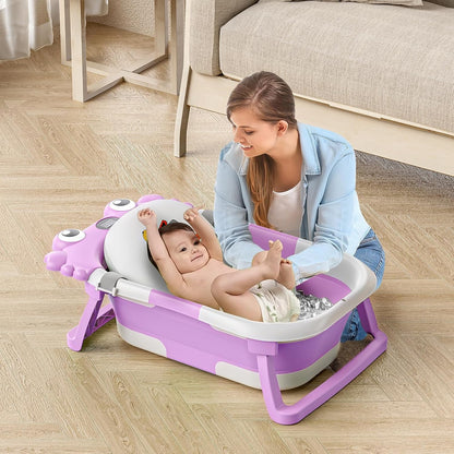 Bañera plegable para bebés de infantes a niños pequeños con monitor...