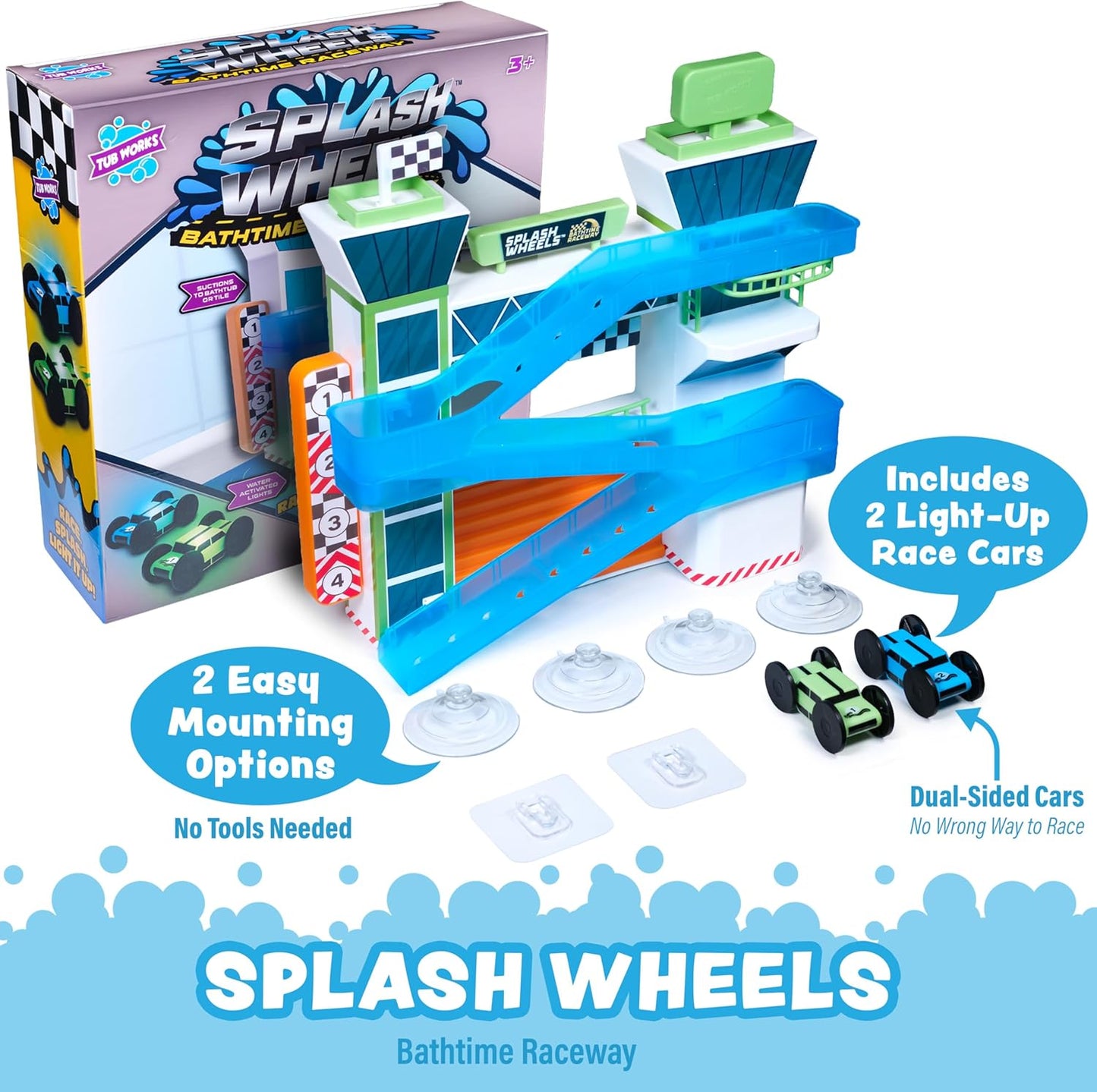 Tub Works® Splash Wheels™ Bathtime Raceway Car Ramp Toddler Bath To...