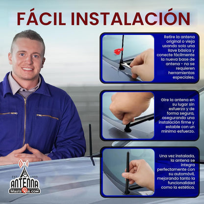 AntennaMastsRus Antena de Goma Corta se Ajusta a Chevrolet Silverado 1500 (2006-2026), La Original de 6 3/4 Pulgadas, A Prueba de Lavado de Automóvil, Goma EPDM Duradera, Bobina de Cobre Interna para