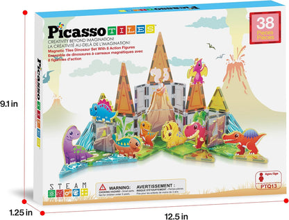 PicassoTiles - Juego de 38 piezas de bloques de construcción con az...