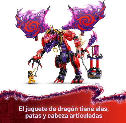 LEGO NINJAGO Thunderfang Dragón del Caos Juguete de construcción para niños a partir de 8 años – Juego de Dragón Rising con 6 minifiguras y figura de dragón articulable – Idea de regalo de cumpleaños
