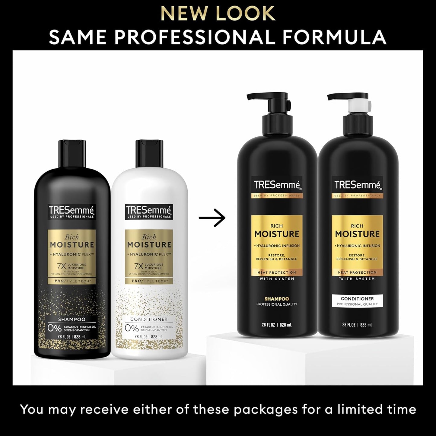 TRESemmé Champú y acondicionador Rich Moisture 2 unidades de humedad rica para cabello seco formulado con vitamina E y biotina, 28 onzas