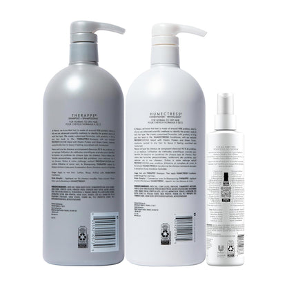 Nexxus Champú y acondicionador Therappe Humectress 2 unidades para cabello seco 33.8 oz y acondicionador sin enjuague Humectress Spray 20 en 1 Perfector 9 oz
