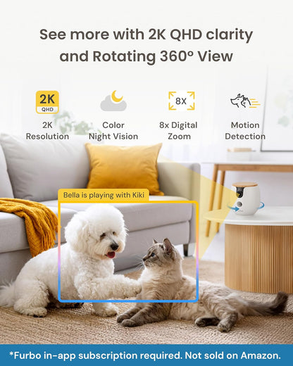 Furbo Mini 360° [Requiere suscripción] Nueva cámara 2K QHD para mas...