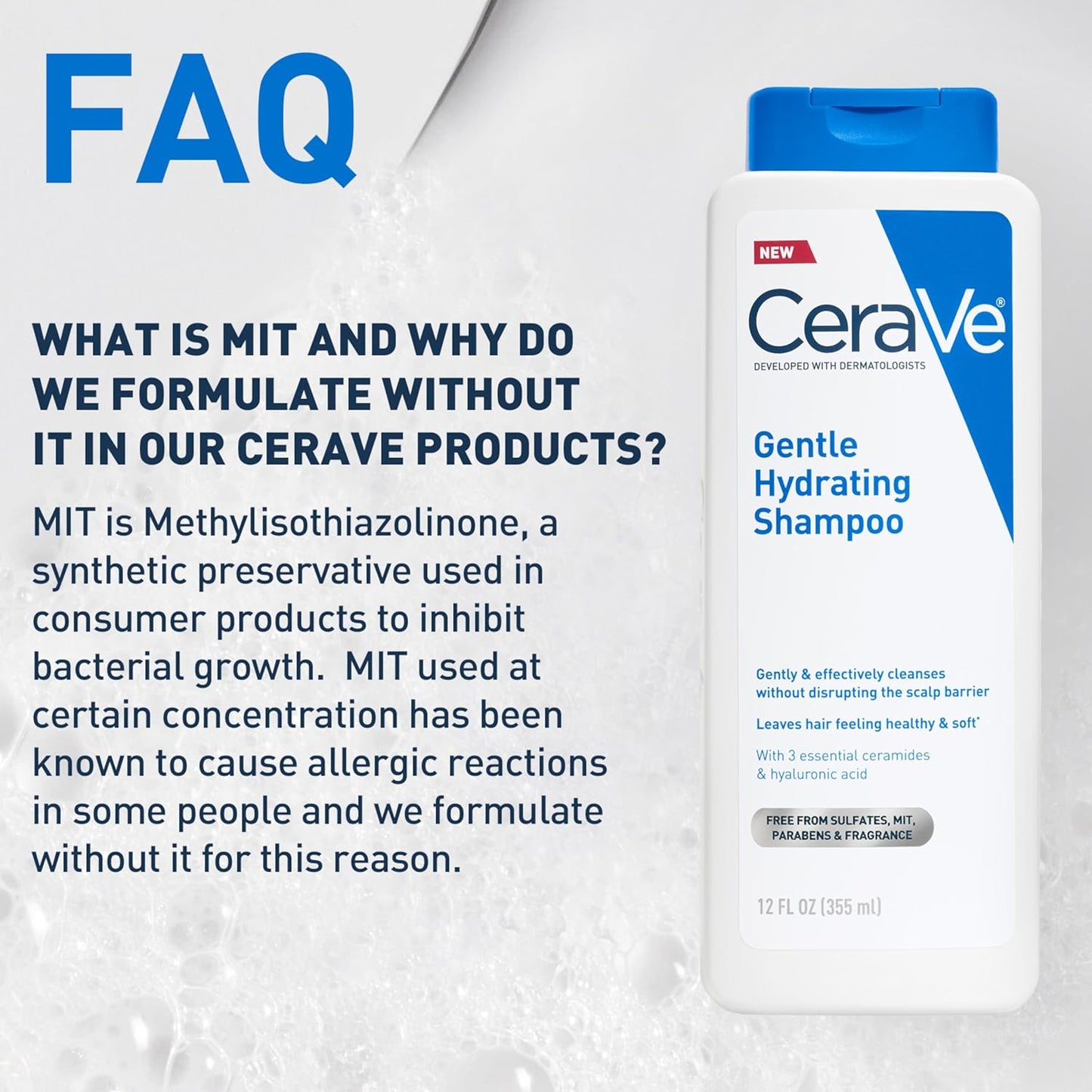 CeraVe Champú Hidratante Suave, Con Ceramidas, Niacinamida y Ácido...
