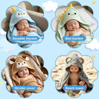 Juego de 16 toallas de baño para bebés y niños pequeños, 4 toallas...