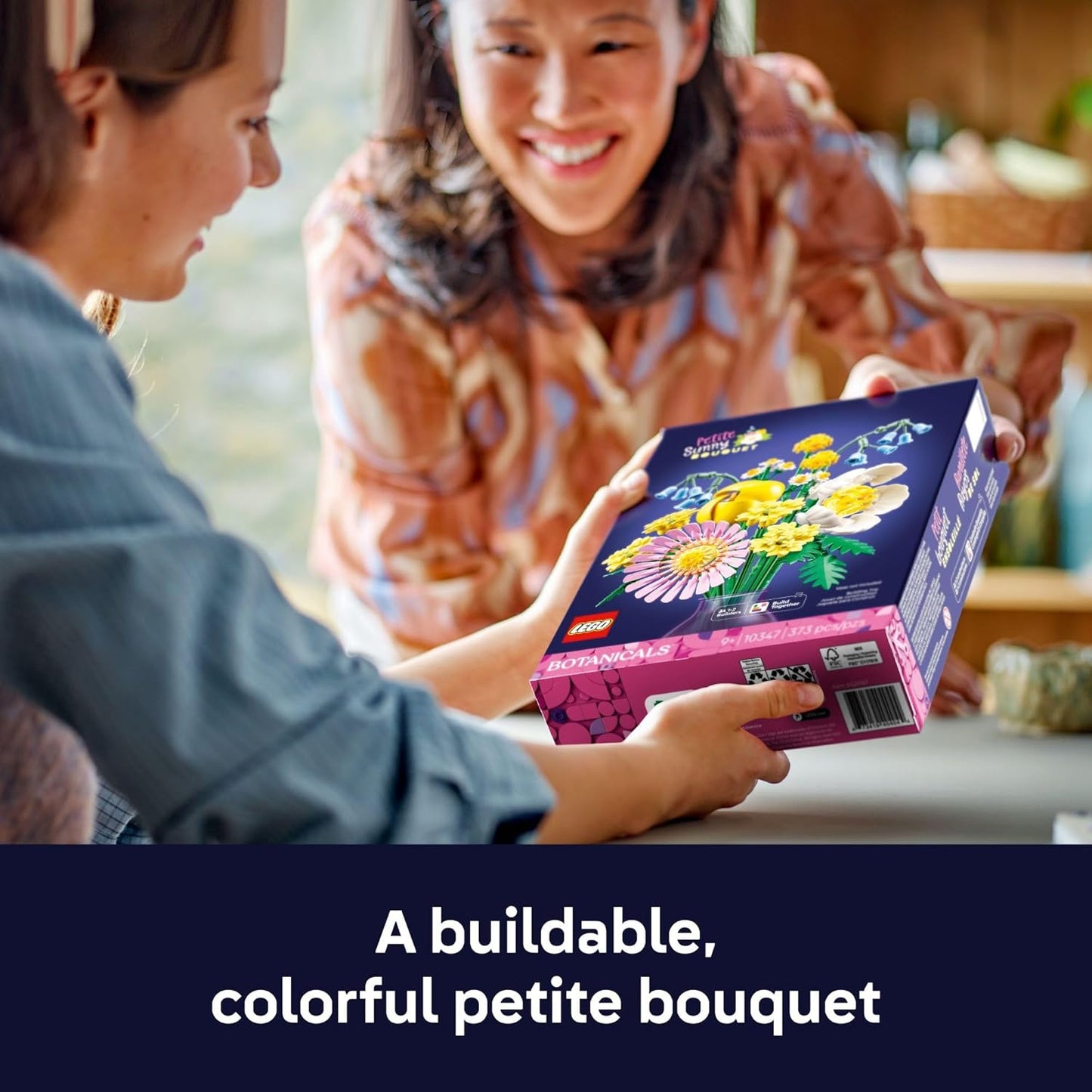 LEGO Botanicals - Juguete de construcción de ramo pequeño soleado – Arreglo floral de bricolaje para niñas y niños, a partir de 9 años, regalo para cumpleaños, dormitorio, escritorio, decoración del