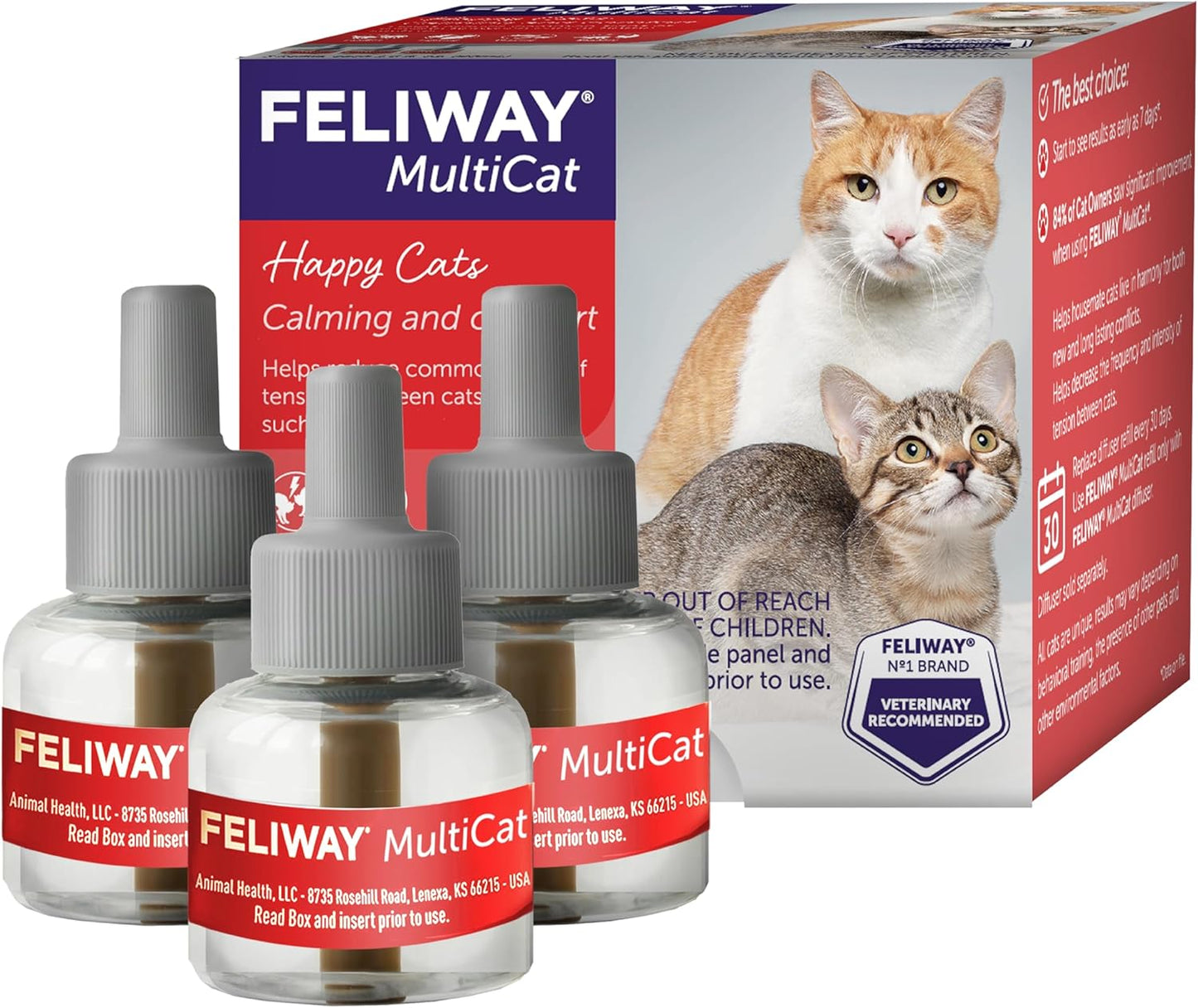 FELIWAY® MultiCat 3 x 30 Días de Repuestos Calmantes para Gatos par...
