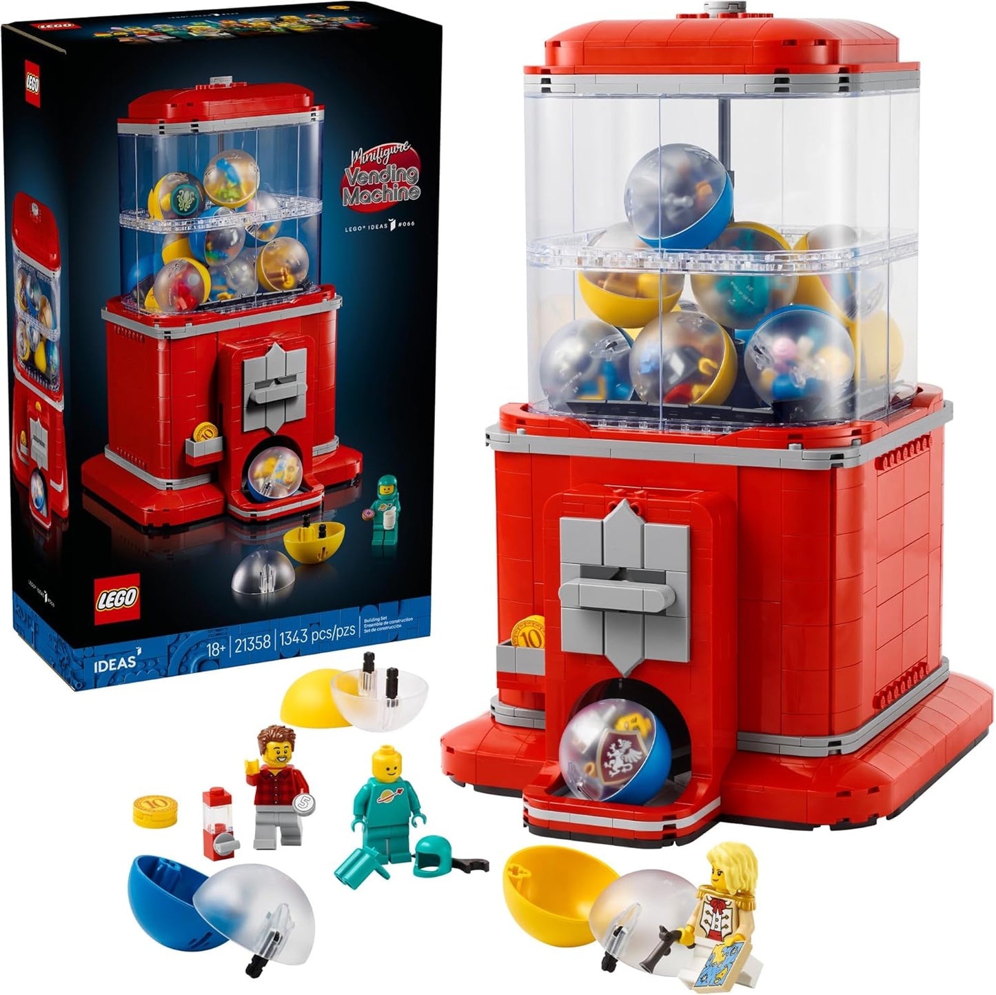 LEGO Ideas Minifigure - Juego de construcción de máquinas expendedoras para adultos, decoración creativa de oficina o estante de libros para el hogar, juguete dispensador de cápsulas, regalo