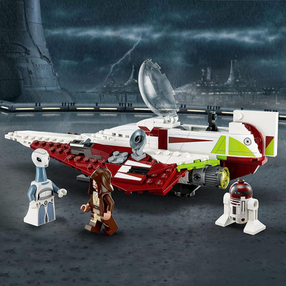 Set de juguete de construcción LEGO Star Wars OBI-Wan Kenobi's Jedi Starfighter 75333 - Incluye minifiguras, sable de luz, nave estelar clon de El Ataque de los Clones, gran regalo para niños, niños y