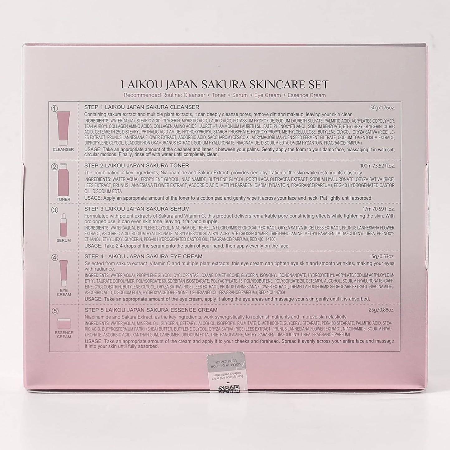 LAIKOU SAKURA Cuidado de la Piel, Set de Cuidado Facial, Mascarilla...