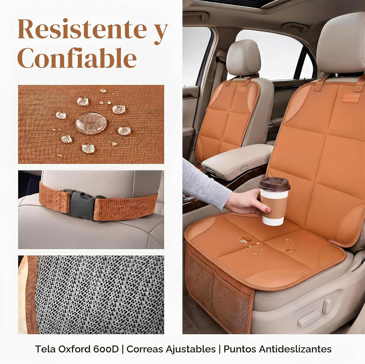 SMART ELF Paquete de 2 protectores de asiento de automóvil, cojín a...
