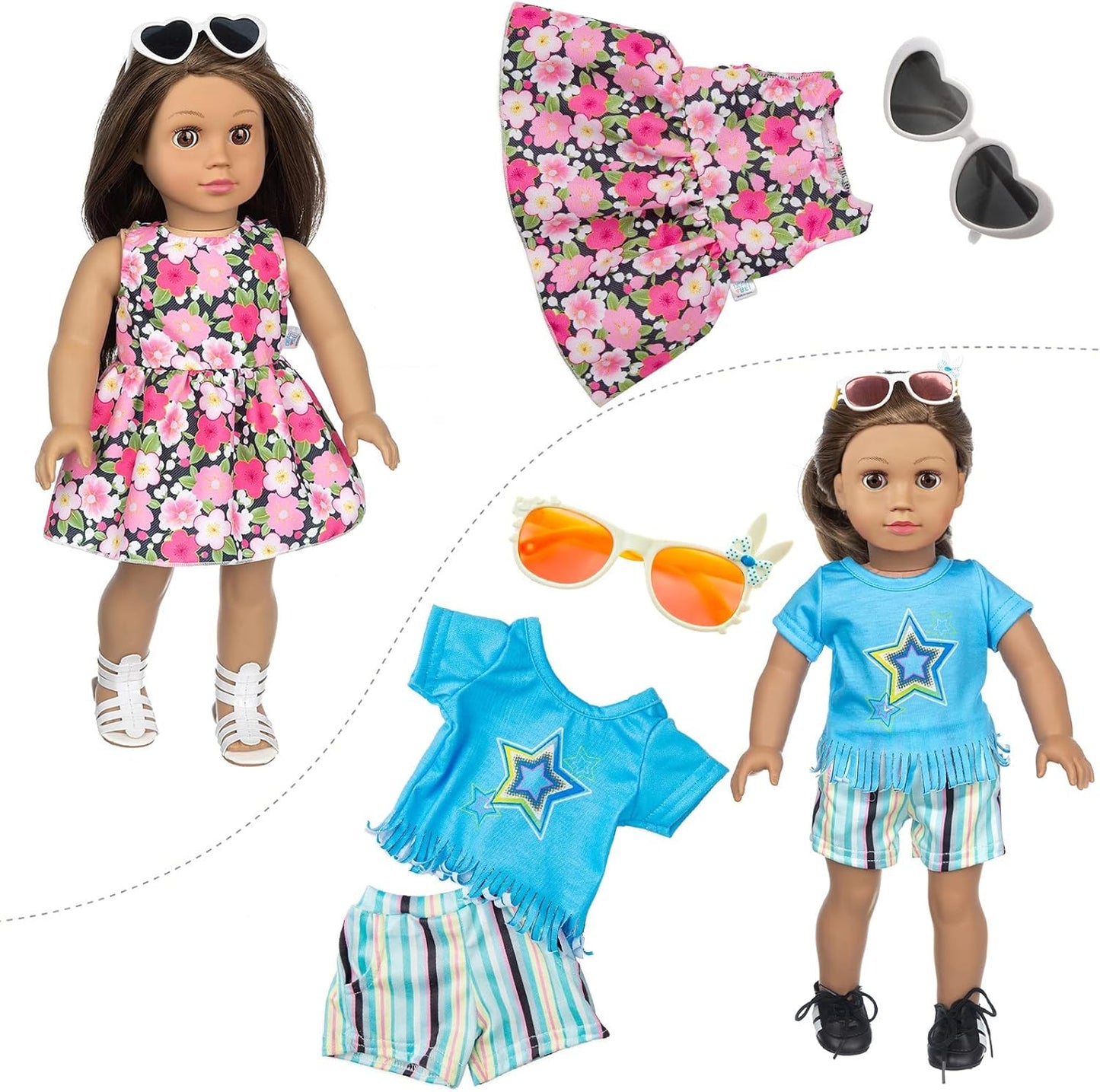 BDDOLL 23 piezas de ropa y accesorios de muñeca de 18 pulgadas para...