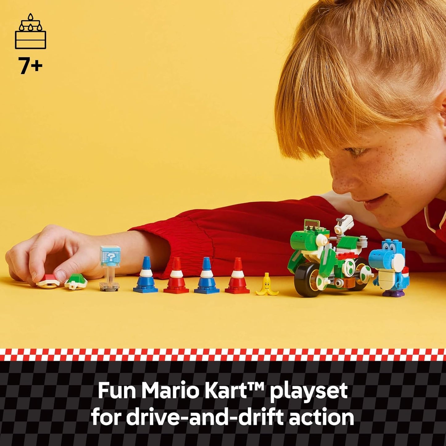 LEGO Super Mario: Bicicleta de Yoshi del Mario Kart - Juego de Construcción de Juguetes para Niños, Niños y Niñas, Edades 7+ - Juguete del Mario Kart para Fans con Yoshi Azul - Idea de Regalo para