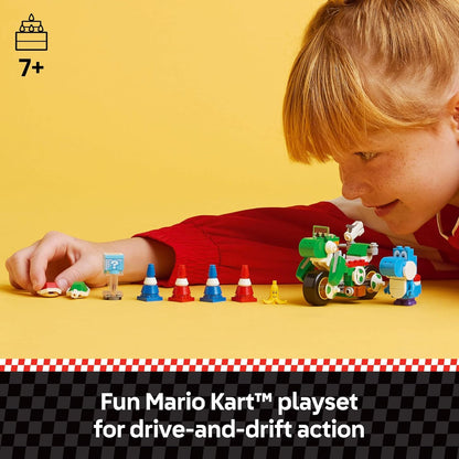 LEGO Super Mario: Bicicleta de Yoshi del Mario Kart - Juego de Construcción de Juguetes para Niños, Niños y Niñas, Edades 7+ - Juguete del Mario Kart para Fans con Yoshi Azul - Idea de Regalo para