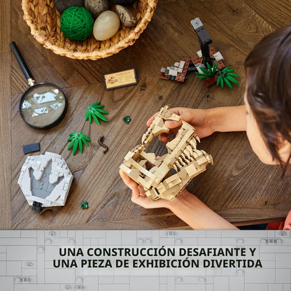 LEGO Jurassic World Fósiles de Dinosaurios: Cráneo de T Rex - Juguete de Construcción de Dinosaurio para Niños y Niñas, Edades 9+ Años - Regalo para Navidad - Exhibición para Dormitorio - 76964