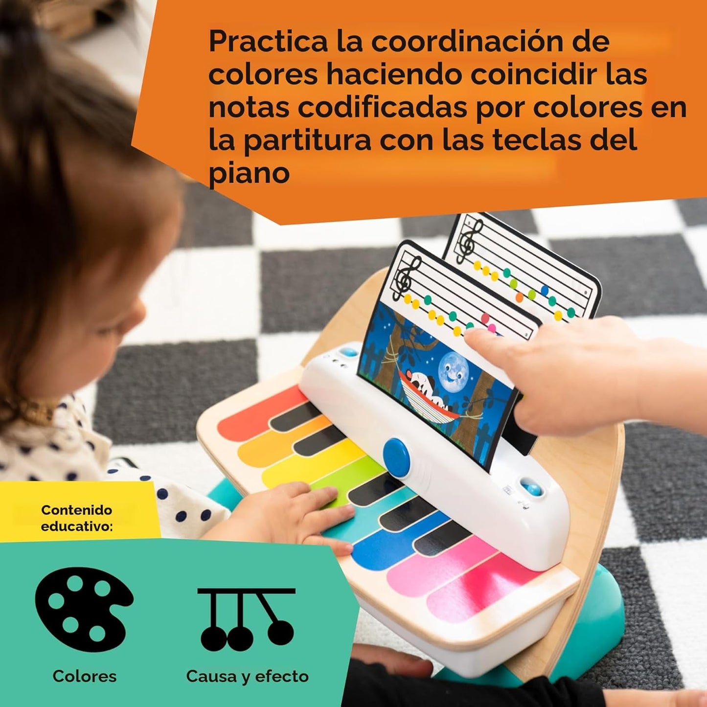 Baby Einstein y Hape Piano Mágico Tactil - Juguete musical de mader...