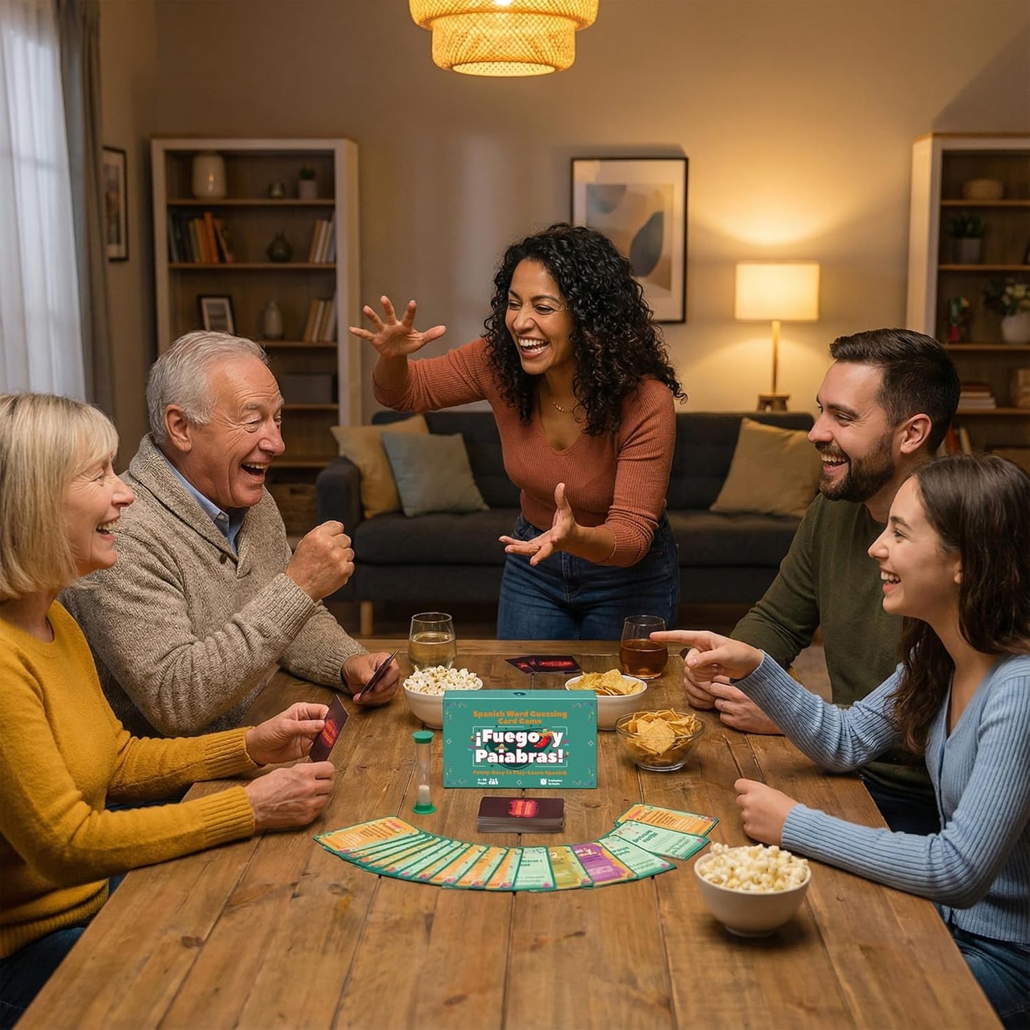 Juegos en español Tabú Charades | Juego de cartas de actuación y aprendizaje bilingüe - Desafíos fáciles y divertidos para practicar español | Perfecto para noches de juegos familiares, regalos