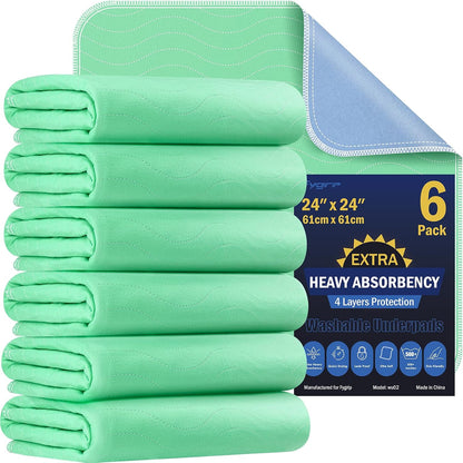 Paquete de 6 almohadillas lavables de absorción extra fuerte de 24&...