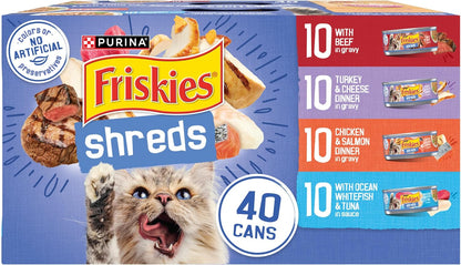 Purina Friskies Paquete Variado de Comida Húmeda para Gatos, Trozos...