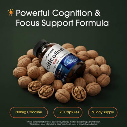 Suplementos de citicolina NatureBell, colina CDP, citicolina 500mg...