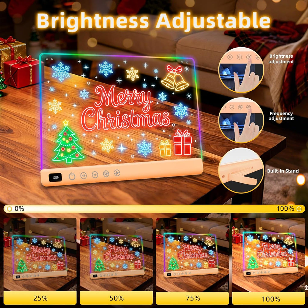 Lumiboard Tablero de dibujo LED con 13 efectos de luz, tablero de n...