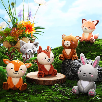 Suilung 12 piezas de mini animales de peluche del bosque a granel d...
