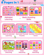 Gojmzo - Tablero de actividades Montessori, para niñas de 1, 2, 3 o...