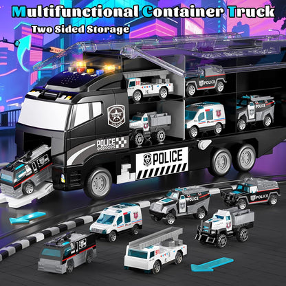 YunWings Juego de Coches de Policía para Niños Pequeños: Camión de...