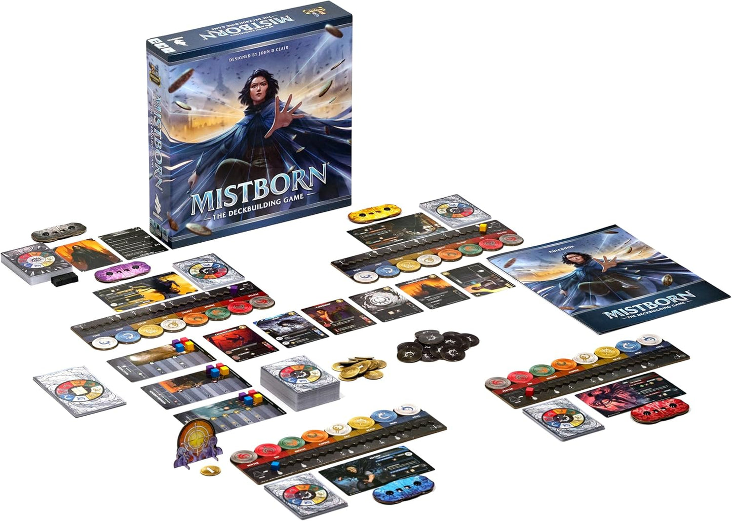 Juego de construcción de mazo de Mistborn de Brandon Sanderson - Forja alianzas en épicas batallas de combustión de metal - Juego de cartas cooperativo - Juego estratégico inmersivo - 1 a 4 jugadores