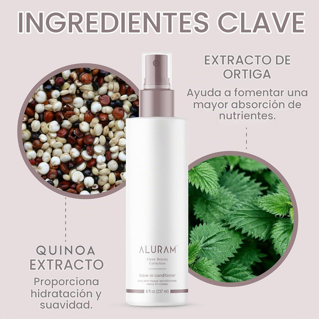 ALURAM Acondicionador sin enjuague de agua de coco para cabello san...