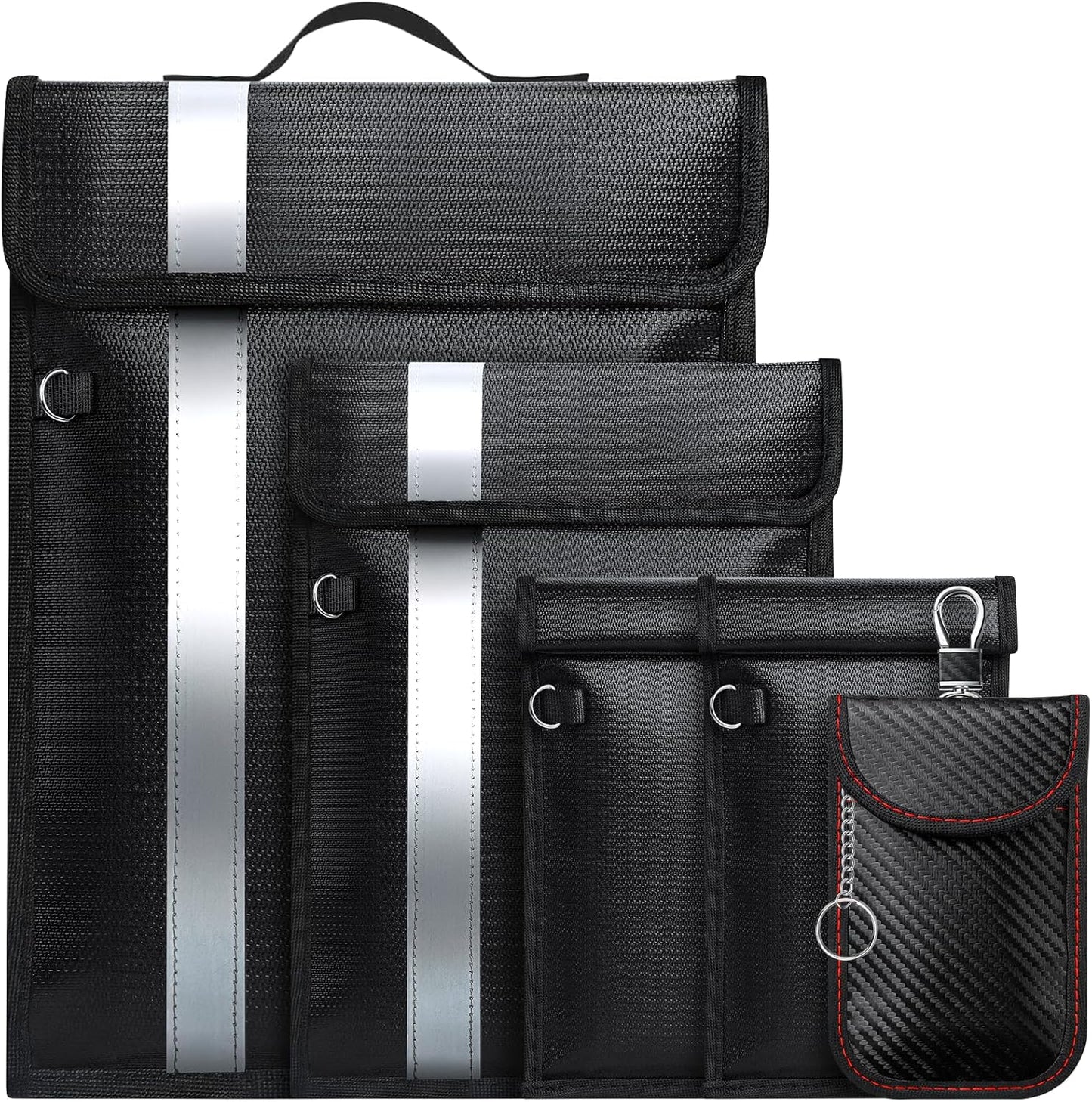 Bolsas Faraday a prueba de EMP, bolsa Faraday antirrastreo para teléfonos, computadoras portátiles, tabletas y llaves de coche, bolsas EMP con ignífugo e impermeable, jaula Faraday con asa