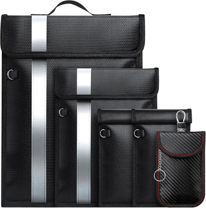 Bolsas Faraday a prueba de EMP, bolsa Faraday antirrastreo para teléfonos, computadoras portátiles, tabletas y llaves de coche, bolsas EMP con ignífugo e impermeable, jaula Faraday con asa