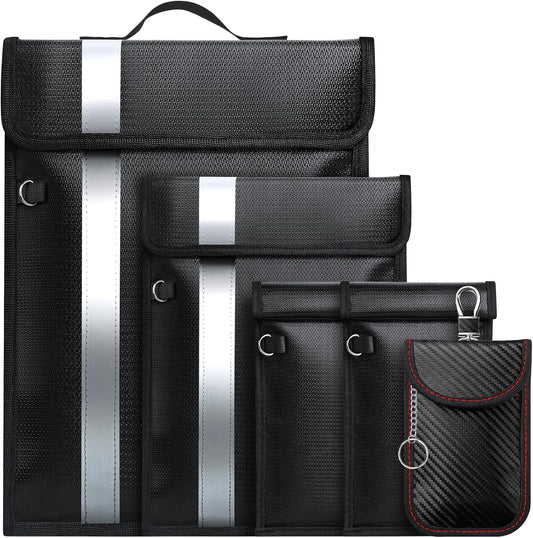 Bolsas Faraday a prueba de EMP, bolsa Faraday antirrastreo para teléfonos, computadoras portátiles, tabletas y llaves de coche, bolsas EMP con ignífugo e impermeable, jaula Faraday con asa