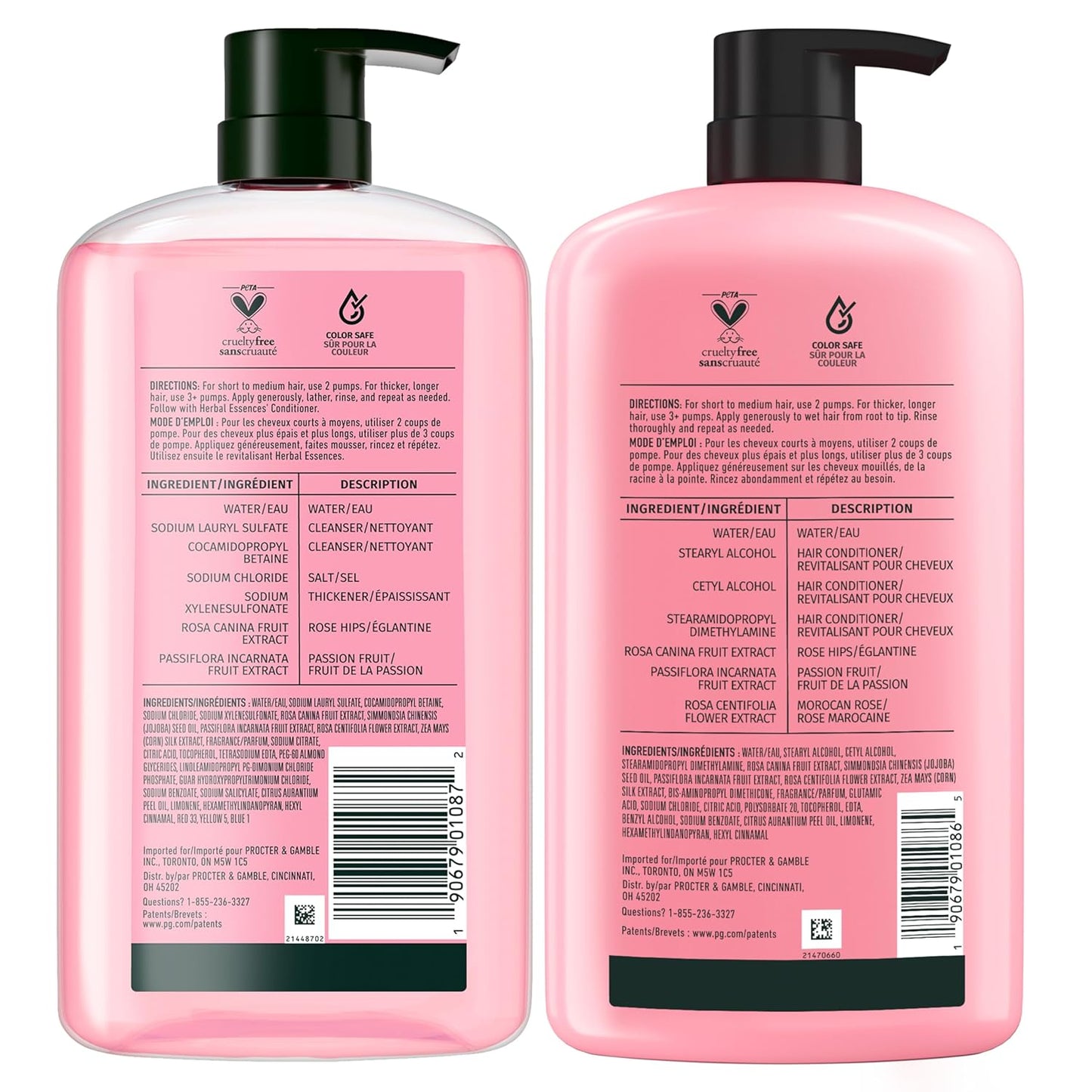 Herbal Essences Juego de champú y acondicionador, rosa mosqueta + m...