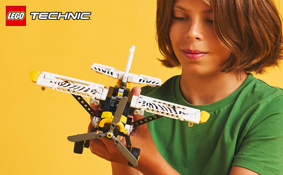 Avión de juguete LEGO Technic - Avión de juguete para construir para niños, niños y niñas, a partir de 8 años - Juego de avión modelo con hélice giratoria, motor de pistón de 4 cilindros y más - 42198