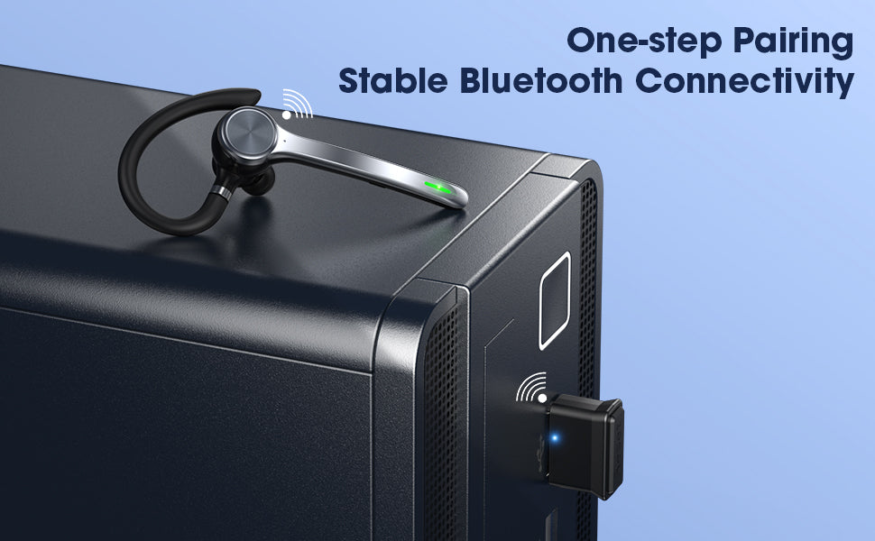 Auriculares Bluetooth, auricular inalámbrico con micrófono de cancelación de ruido mejorado, funda de carga de 500 mAh compatible con tiempo de conversación de 72 horas, auriculares manos libres con botón de silencio para computadora, teléfonos celulares,