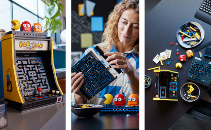 LEGO Icons PAC-Man Juegos de Construcción Arcade para Adultos - Decoración Coleccionable para Oficina, Estantería o Dormitorio - Regalos para Navidad, Hombres y Mujeres - Con Mango Móvil para Recrear
